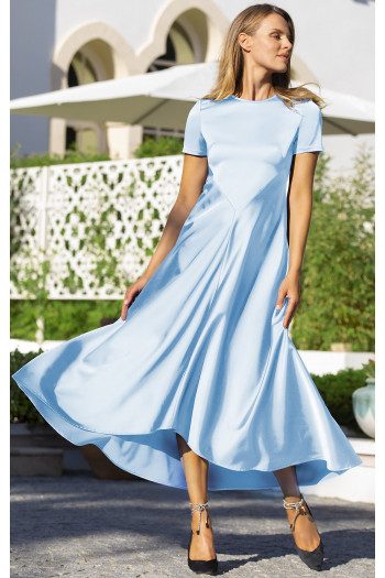 Rochie formală din satin de culoare Airy Blue