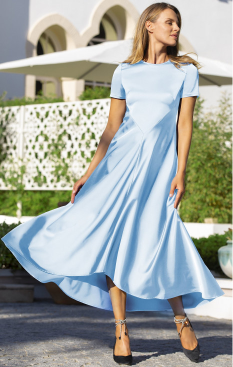 Rochie formală din satin de culoare Airy Blue