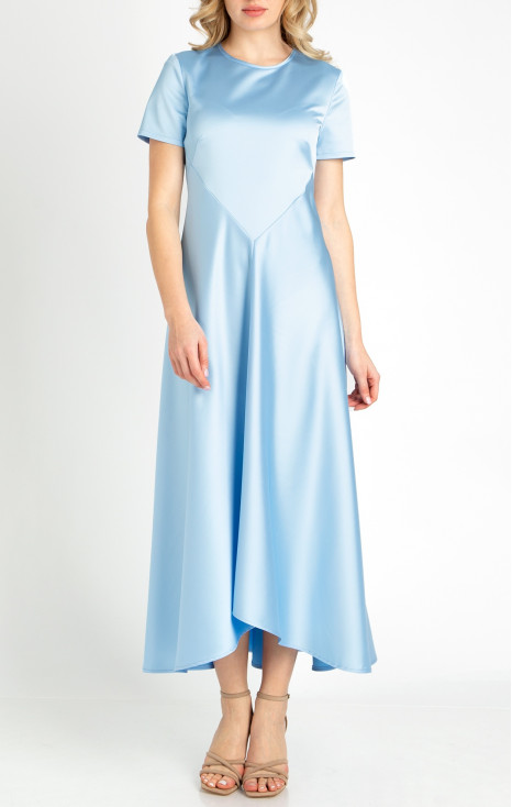 Rochie formală din satin de culoare Airy Blue [1]