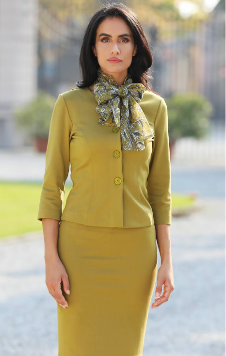 Sacou scurt din tricot gros, de culoare Dried Tobacco 