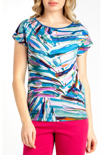 Bluză din tricot ușor tip jerseu cu imprimeu grafic multicolor
