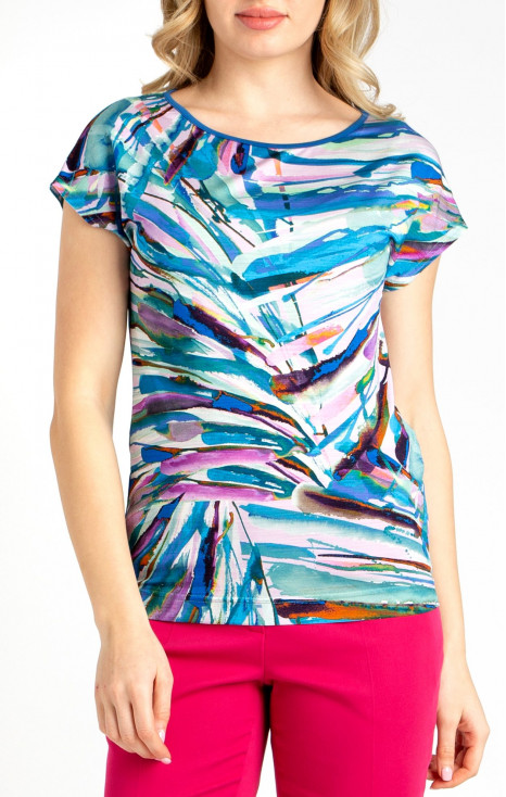 Bluză din tricot ușor tip jerseu cu imprimeu grafic multicolor