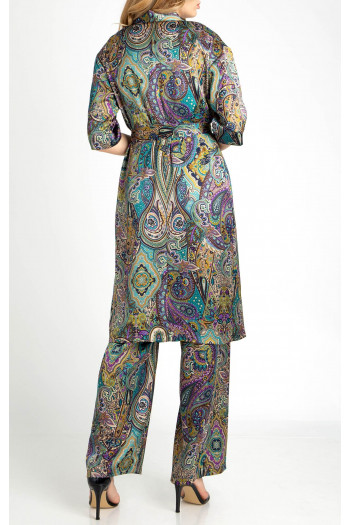 Kimono stilat cu lungime midi cu motive paisley colorate [1]