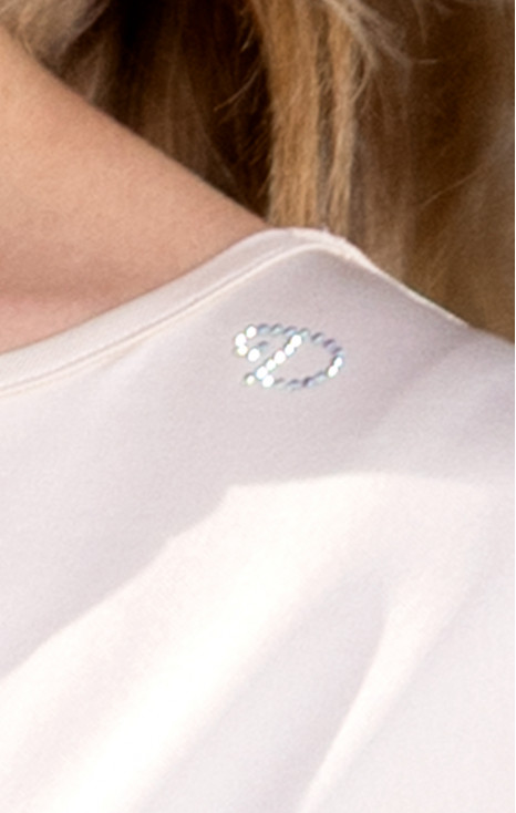 Bluză cu siluetă lejeră cu cristale Swarovski, de culoare Summer Sand