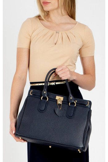 Geantă mare pentru damă, cu un design elegant de culoare albastru închis