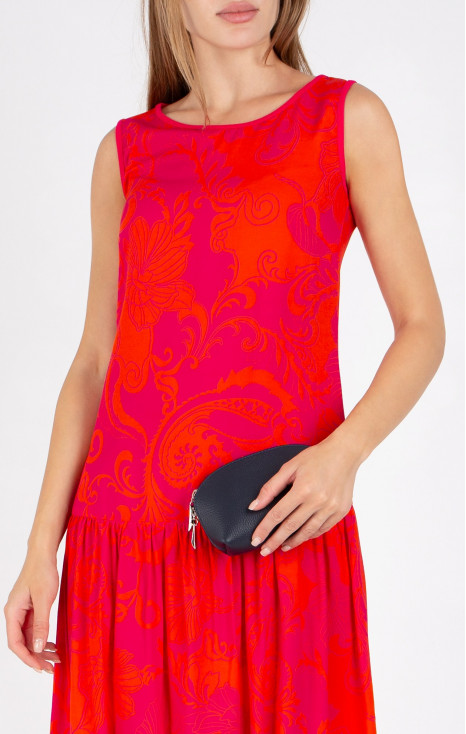 Portfard compact din piele naturală, de culoare Indigo