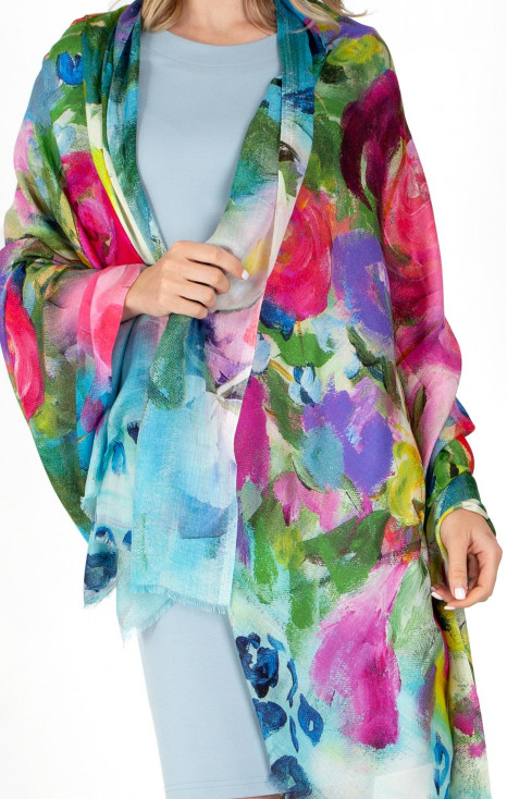 Eșarfă din mătase și modal – rozariu frumos