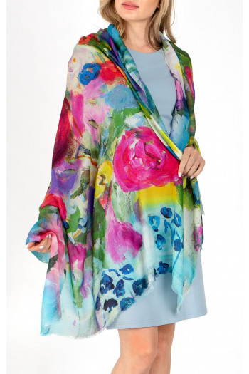 Eșarfă din mătase și modal – rozariu frumos