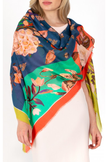 Eșarfă patchwork multicoloră cu mătase și modal [1]