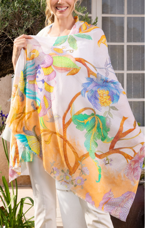 Eșarfă delicată din bumbac și modal