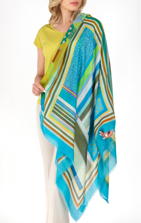 Eșarfă geometrică din mătase și modal în patru proiecții  [1]