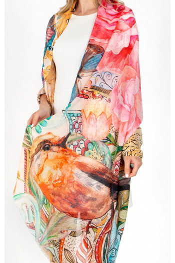 Eșarfă din bumbac și modal Paradise Oasis - un poem color rafinat [1]
