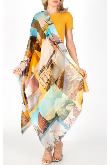 Eșarfă impresionantă din in, bumbac și modal [1]