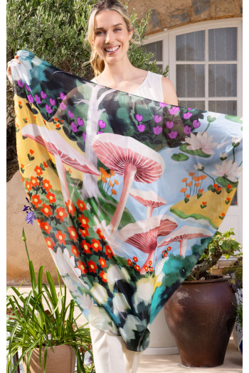 Eșarfă din mătase "Pădure miraculoasă"