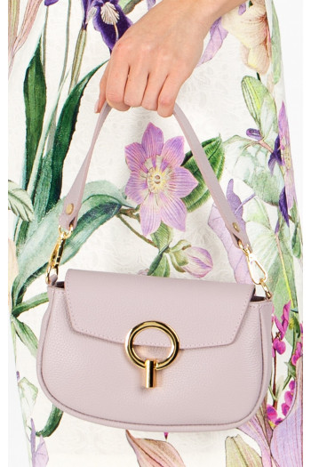 Geantă mică din piele naturală de culoare Violete Ice cu o cataramă aurie  [1]