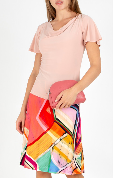 Geantă mică din piele naturală, de umăr, de culoare Desert Rose [1]