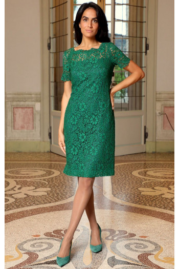 Rochie verde formală din dantelă de culoare Ultramarine Green