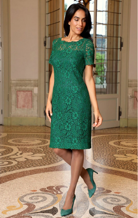 Rochie verde formală din dantelă de culoare Ultramarine Green