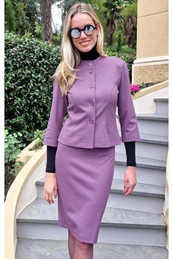 Sacou elegant din tricot ajustat și elastic, de lucoare Grape