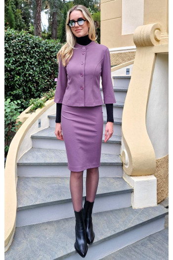 Sacou elegant din tricot ajustat și elastic, de lucoare Grape [1]