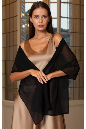 Eșarfă ușoară vaporoasă neagră