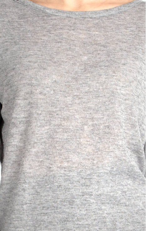 Bluză cu siluetă lejeră de culoare gri deschis melange