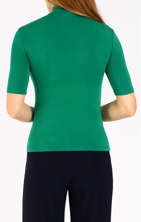 Bluza moale din tricot, cu guler tip helancă, în Cadmium Green [1]