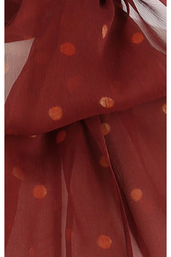 Eșarfă din mătase cu buline, de culoare Brick Red [1]