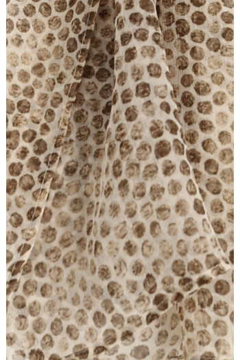 Eșarfă din mătase cu model de buline de culoare Antique Bronze [1]