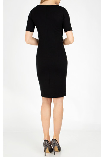 Rochie dreaptă stilată din tricot elastic cu dungi dinamice [1]