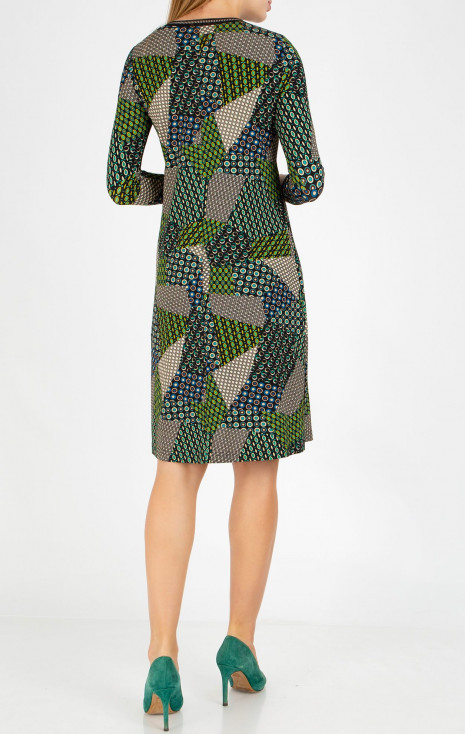 Rochie din tricot cu imprimeu geometric abstract