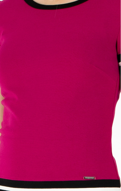 Bluză dintr-un material de tricot ajustat de culoare Fuchsia Rose