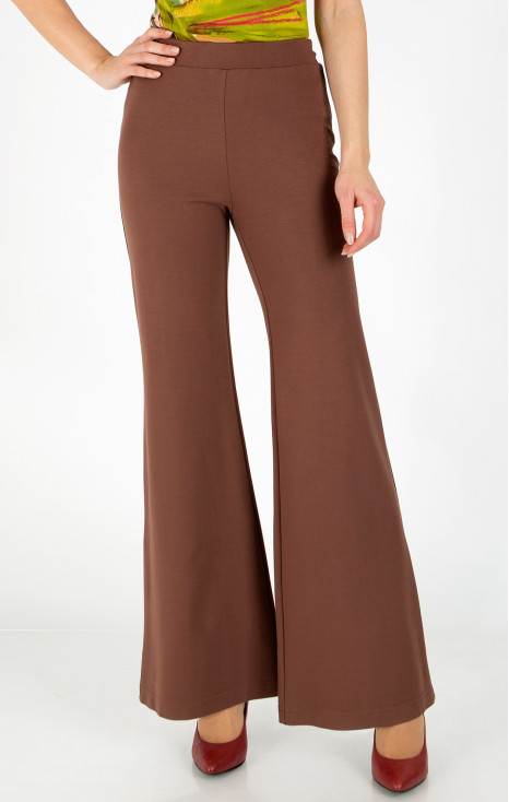 Pantaloni din jerseu ajustat de culoare Mocha Mousse