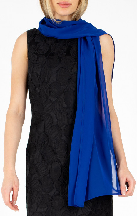 Eșarfă delicată dintr-un material vaporos de culoare Deep Ultramarine