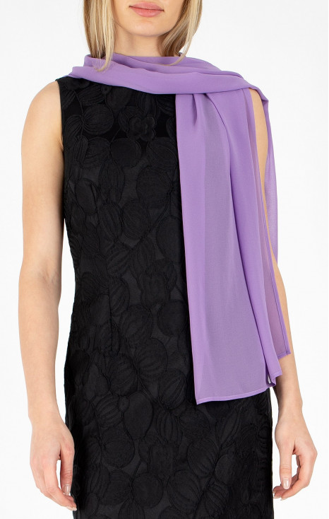 Eșarfă delicată dintr-un material vaporos de culoare Lavender mist