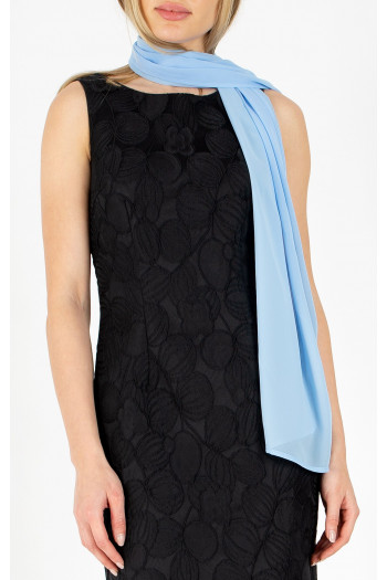 Eșarfă vaporoasă cu  transparență delicată în culoarea Baby Blue