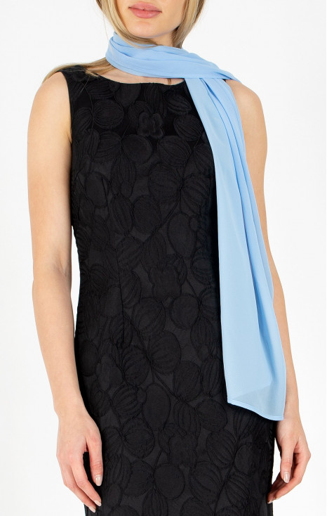 Eșarfă vaporoasă cu  transparență delicată în culoarea Baby Blue