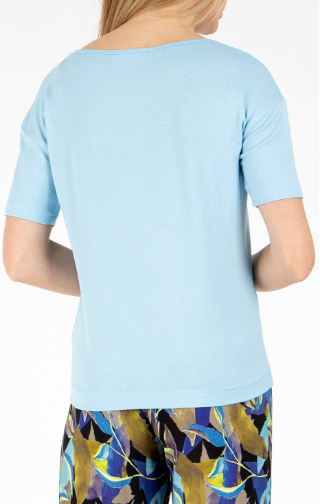 Bluză cu design modern cu siluetă lejeră de culoare Dream Blue