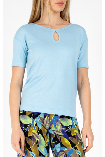 Bluză cu design modern cu siluetă lejeră de culoare Dream Blue