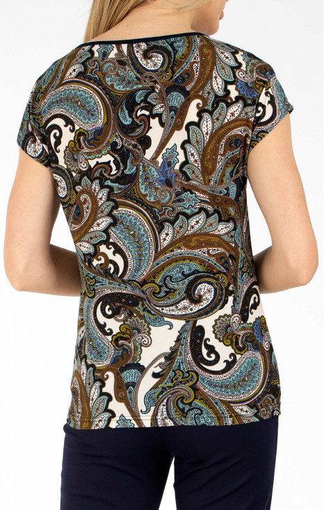 Bluză din jerseu ușor cu motive de cașmir 