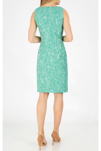 Rochie dreaptă elegantă din jacard luxos, texturat, cu reflexii satinate, în culoarea Sea Green [1]