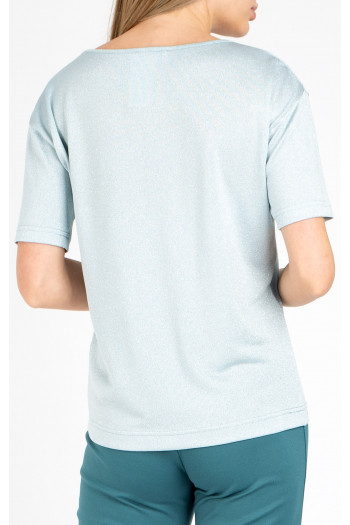 Bluză cu siluetă lejeră cu reflecție de culoare Celestial Blue [1]
