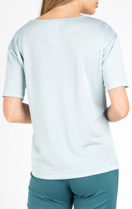 Bluză cu siluetă lejeră cu reflecție de culoare Celestial Blue [1]