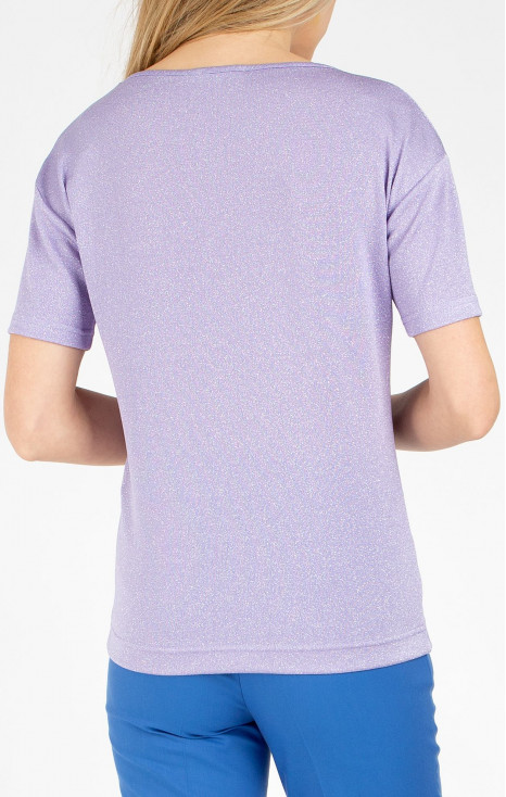 Bluză cu siluetă lejeră de culoare Lavender cu reflecții delicate  [1]