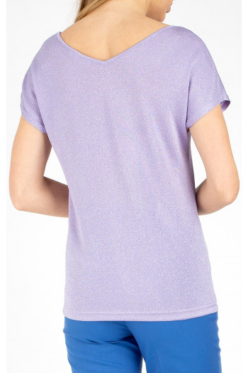 Bluză cu siluetă lejeră de culoare Lavender cu reflecții delicate  [1]