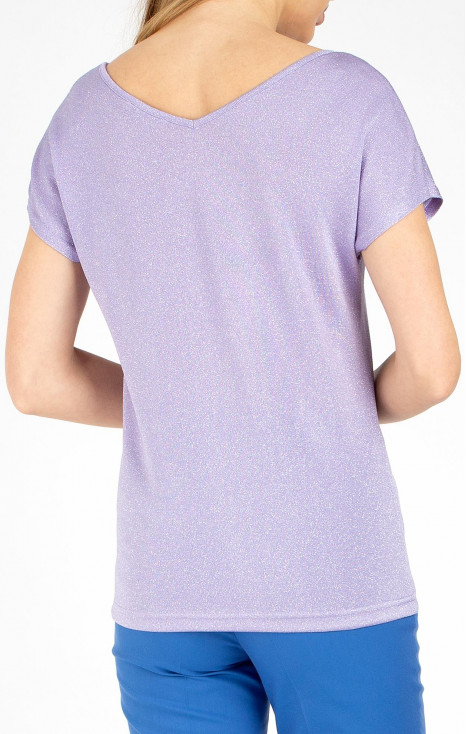 Bluză cu siluetă lejeră de culoare Lavender cu reflecții delicate