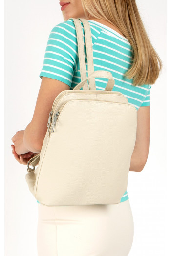 Rucsac de damă, din piele naturală de culoare Cloud Cream 