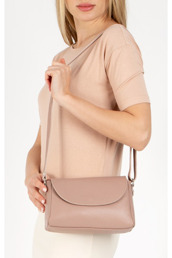 Geantă mică, peste umăr,  din piele naturală, de culoare Misty Rose [1]