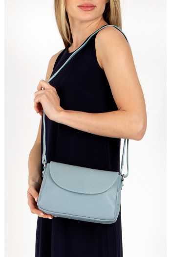 Geantă mare pentru damă, din piele naturală moale, de culoare Blue Fog [1]