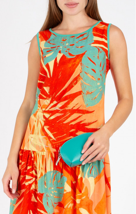 Portfard compact din piele naturală, de culoare Emerald